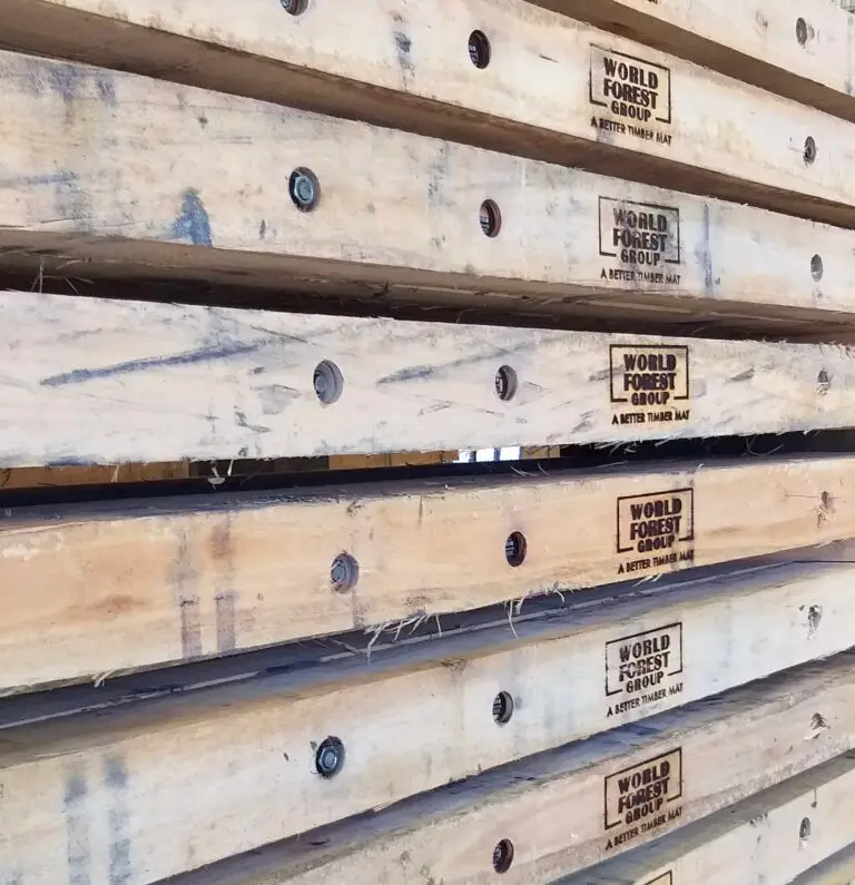Standardized Eucalyptus timber mats demonstrating timber mat safety through predictable ground protection
